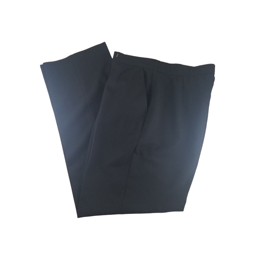 Womens Requirements Navy Blue Pants Polyester Blend Stretch Waist 28" Inseam 10